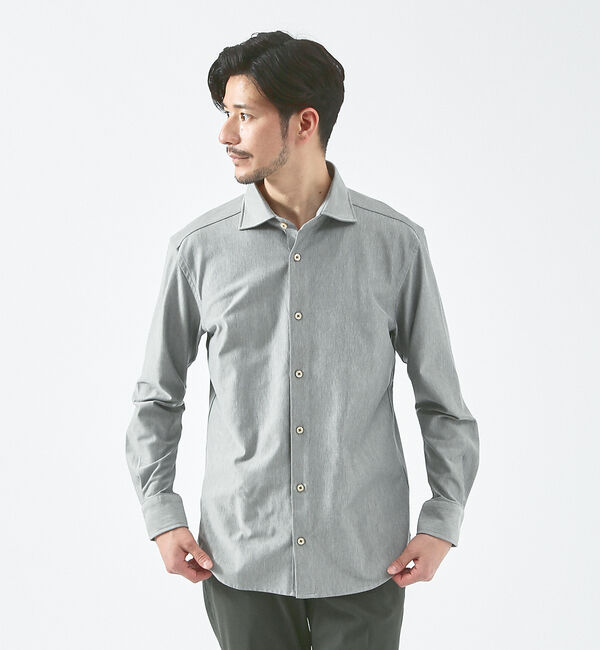 ABAHOUSE「【FLEX SHIRTS】36ゲージ コットン モクロディ シャツ」|シャツ・ブラウス|グレー