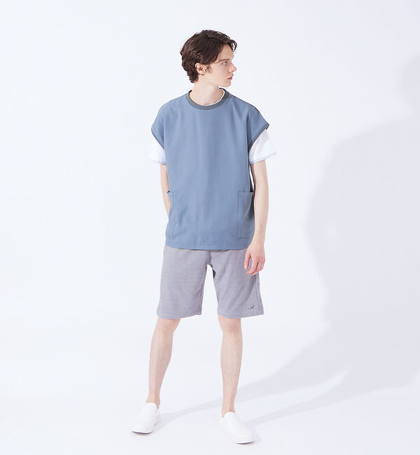 ABAHOUSE「【Comfortable】ダブルポケット ベスト / ノースリーブ Tシャツ」|ベスト・ジレ|