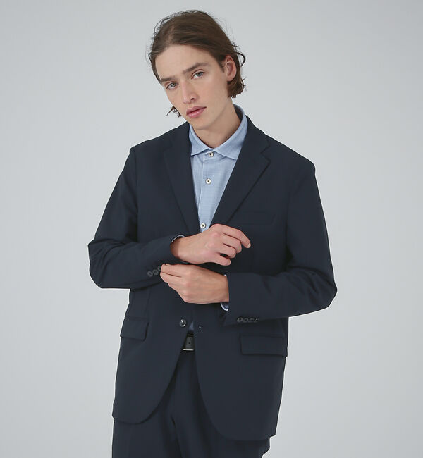 ABAHOUSE「【セットアップ対応/FLEX JACKET】マルチストレッチ ピケ セオアルファ」|その他|ネイビー