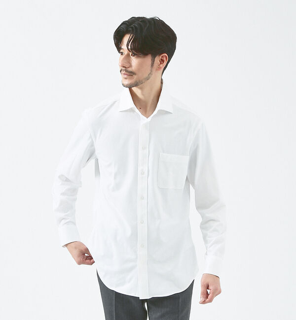 ABAHOUSE「【WWS / ワークウェアスーツ】究極のワイドカラーシャツ 51-1128WB-」|シャツ・ブラウス|ホワイト