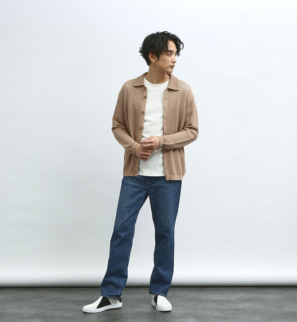 ABAHOUSE「メッシュニット ポロ カーディガン / サマーニット」|カーディガン|