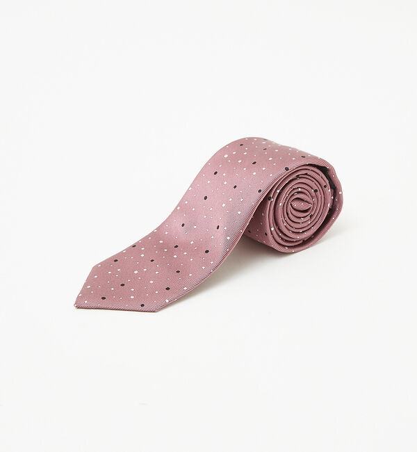 ABAHOUSE「【ドット柄】MADE IN JAPAN/シルクタイ/ネクタイ」|ネクタイ・蝶ネクタイ|スモークピンク