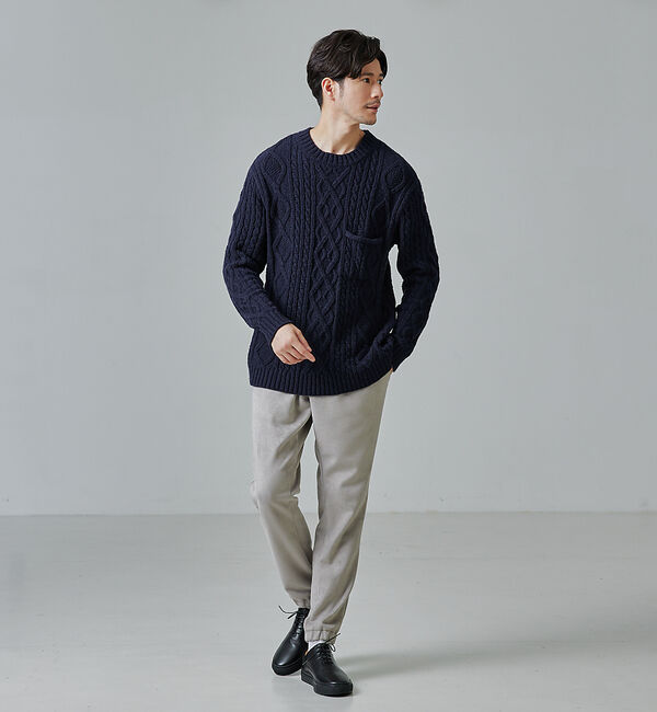 ABAHOUSE「【ECO PLANET】ケーブル編み プルオーバー ニット」|ニット・セーター|