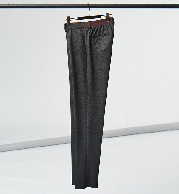 ABAHOUSE「【FLEX PANTS/セットアップ対応】ストレッチ ポンチ スラックス」|スラックス|ダークブラウン