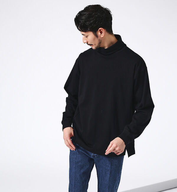 ABAHOUSE「【フロントスリット】タートルネック 長袖Tシャツ」|Tシャツ・カットソー|