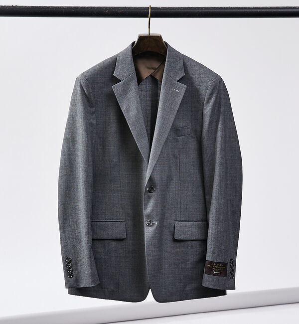 ABAHOUSE「【セットアップ対応/CANONICO】Super120トロピカルウール  ジャケ」|テーラードジャケット|ライトグレー