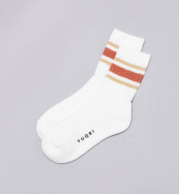 ABAHOUSE「【YUQRI】puff pile short crew＆line crew /」|ソックス|ホワイト系その他2