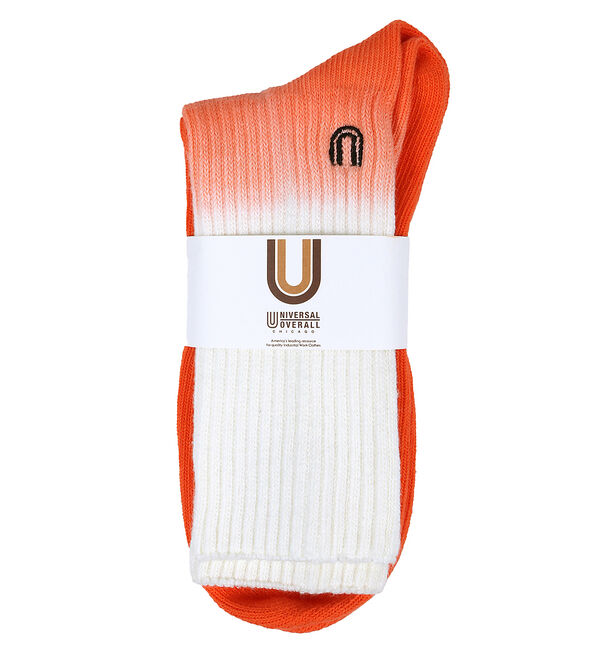ABAHOUSE「【UNIVERSALOVERALL / ユニバーサルオーバーオール】タイダイソッ」|ソックス|オレンジ