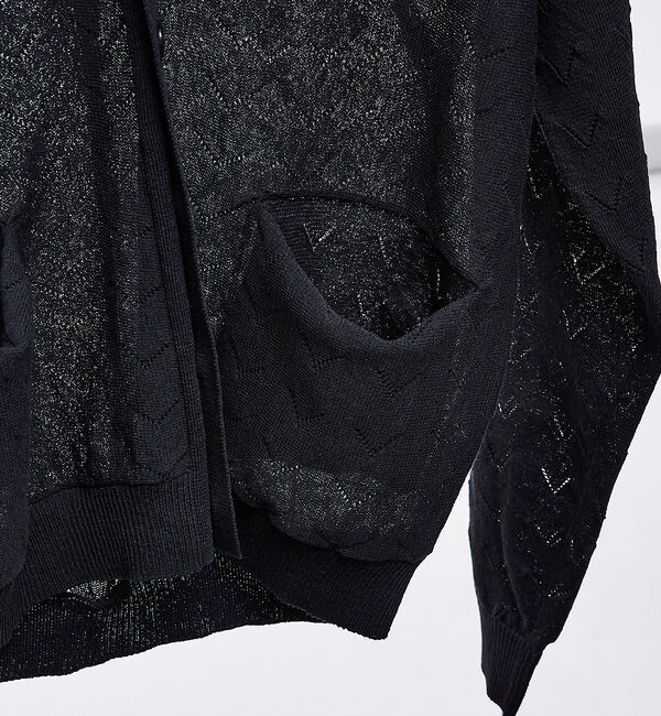 ABAHOUSE「【リネン混】透かし編み シアー カーディガン」|カーディガン|