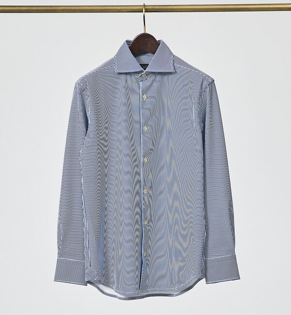 ABAHOUSE「【FLEX SHIRTS】Dry Moment ナロウ ストライプ 長袖 シャツ」|シャツ・ブラウス|