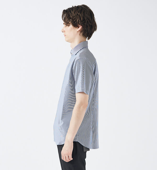 ABAHOUSE「【FLEX】ナロウストライプ 半袖シャツ/ジャージシャツ」|シャツ・ブラウス|