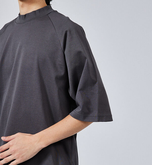 ABAHOUSE「【モックネック】度詰め天竺　ラグランスリーブＴシャツ」|Tシャツ・カットソー|