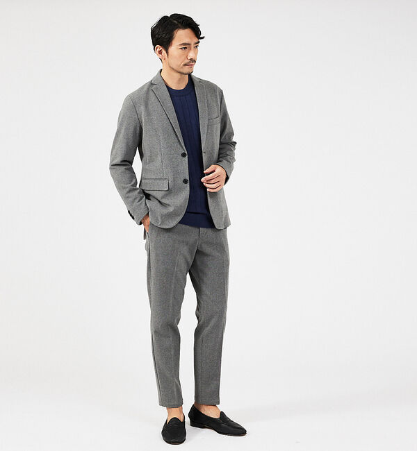 ABAHOUSE「【セットアップ対応】カシミヤタッチ ピーチ起毛 ストレッチ ジャケット」|テーラードジャケット|