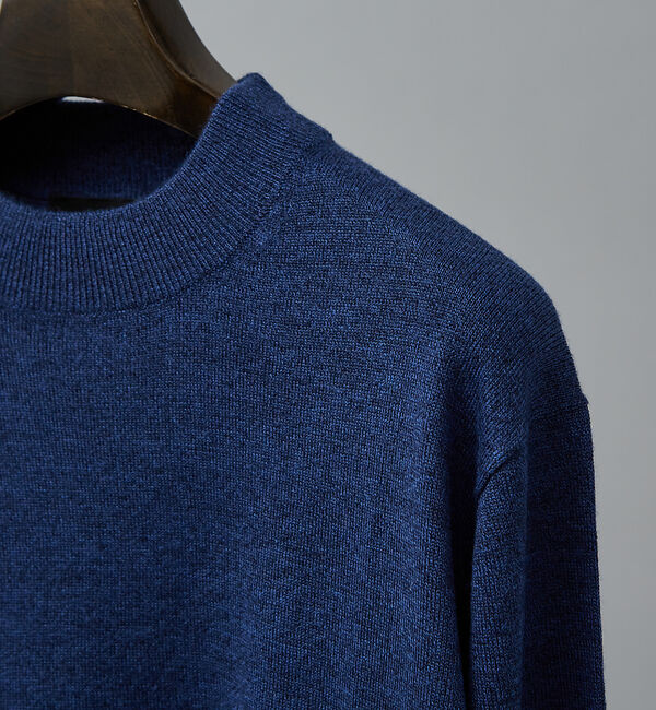 ABAHOUSE「【カシミアタッチ】Pure Merino ハイゲージモックネック ニット」|ニット・セーター|インディゴ