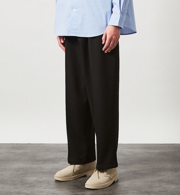 ABAHOUSE「デニムライク ワイドストレート スラックス / ワイドパンツ」|その他|ブラック