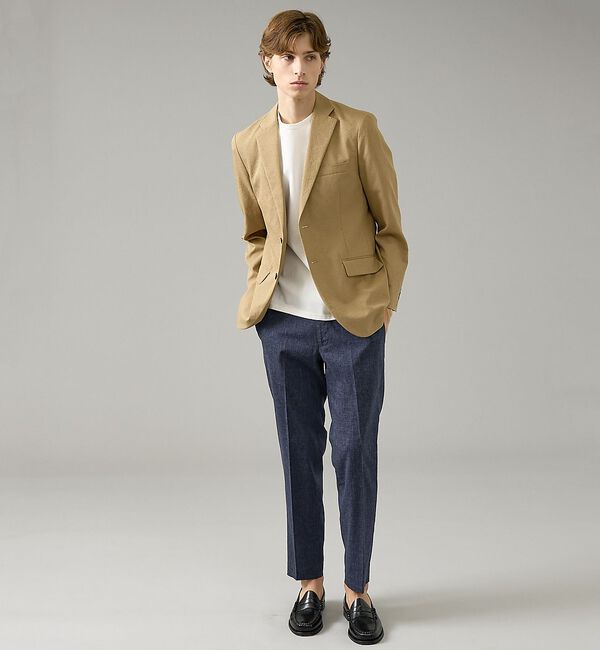 ABAHOUSE「【セットアップ対応】リネンライク ライトジャケット / 軽量 ストレッチ 手洗い」|テーラードジャケット|