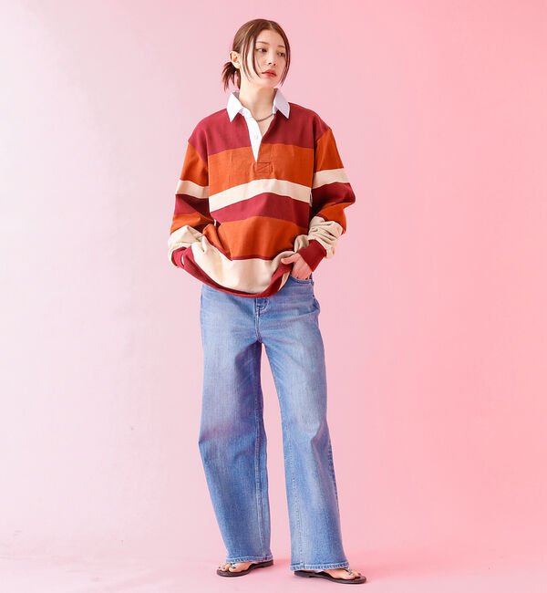 ABAHOUSE「【BARBARIAN / バーバリアン】 12oz ロングスリーブ ラガー シャ」|ポロシャツ|