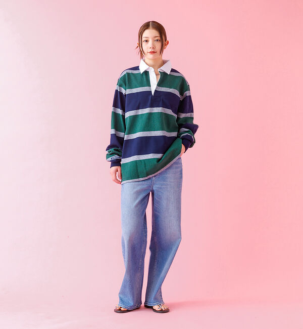 ABAHOUSE「【BARBARIAN / バーバリアン】 12oz ロングスリーブ ラガー シャ」|ポロシャツ|