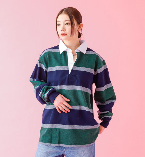 ABAHOUSE「【BARBARIAN / バーバリアン】 12oz ロングスリーブ ラガー シャ」|ポロシャツ|