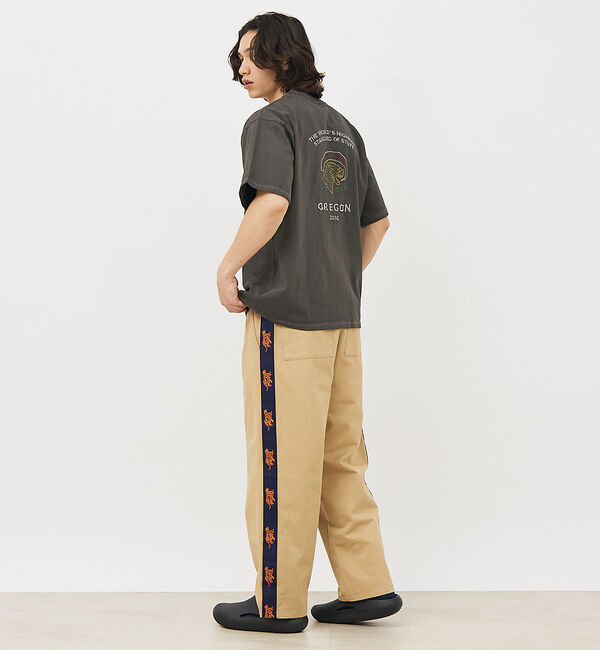 ABAHOUSE「【Revo./レボ】ワイドレッグ/タイガーテープライン/ツイルワークイージーパン」|チノ|