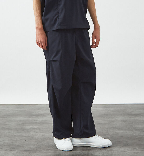 ABAHOUSE「【セットアップ対応】 ウーブン ドライ パラシュートパンツ / ワイドパンツ /」|その他|ネイビー