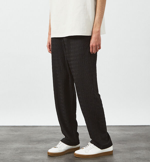 ABAHOUSE「【セットアップ対応】シャーリングケーブル リラックスパンツ/イージーパンツ」|その他|ブラック