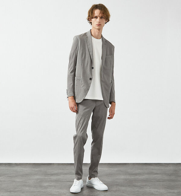 ABAHOUSE「【セットアップ対応/FLEX JACKET】 PE-wrinkle ワッシャージ」|テーラードジャケット|