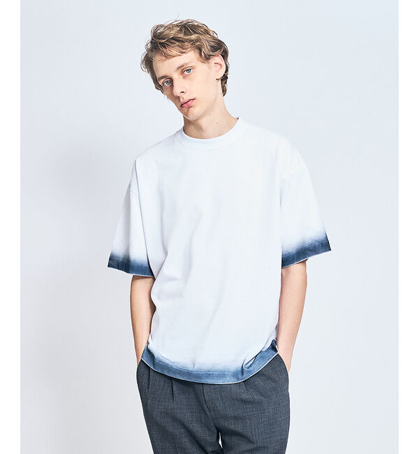 ABAHOUSE「ヴィンテージデザイン スプレープリント 半袖Tシャツ / オーバーサイズ」|Tシャツ・カットソー|ホワイト