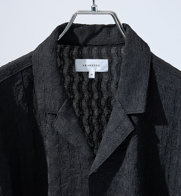 ABAHOUSE「【セットアップ対応】シャーリングケーブル オープンカラーシャツ/オーバーサイズ」|シャツ・ブラウス|