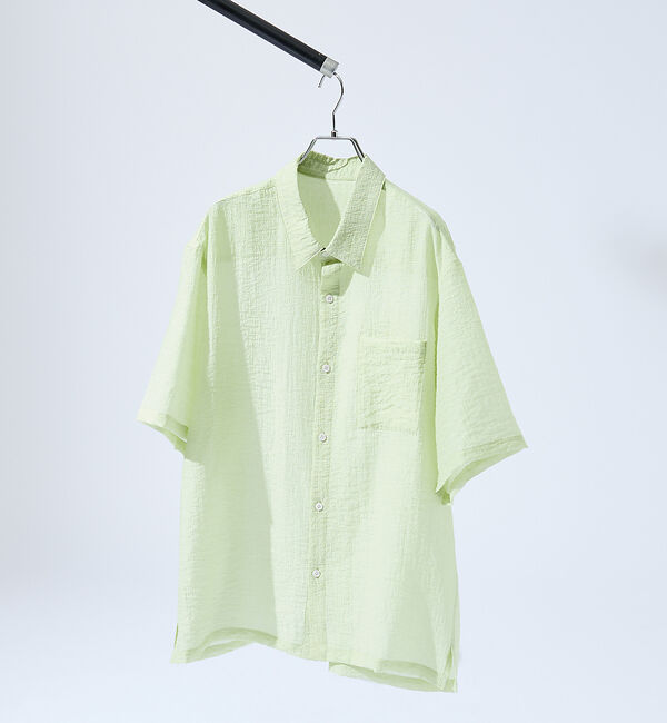 ABAHOUSE「スーパーシアー ラメドビー 半袖シャツ / オーバーサイズ」|シャツ・ブラウス|ライム