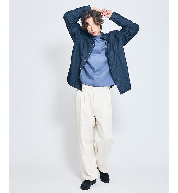 ABAHOUSE「シルケットポンチ モックネック ロンT / オーバーサイズ」|Tシャツ・カットソー|