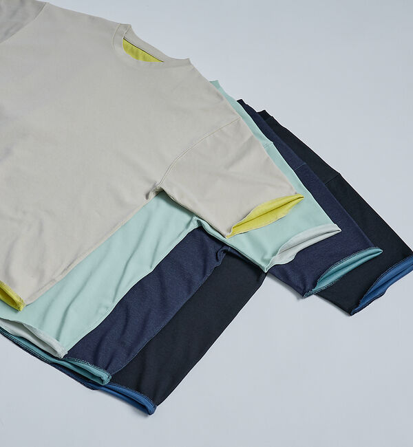 ABAHOUSE「【リバーシブル配色】バックメッシュ 半袖Ｔシャツ / オーバーサイズ」|Tシャツ・カットソー|