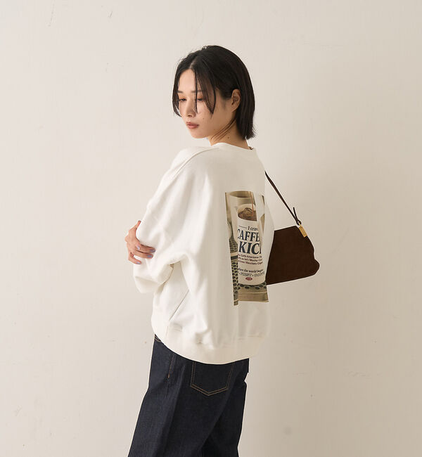 ABAHOUSE「cafe graphic フォトプリント スウェット オーバーサイズ / ユニセ」|スウェット・ジャージ|