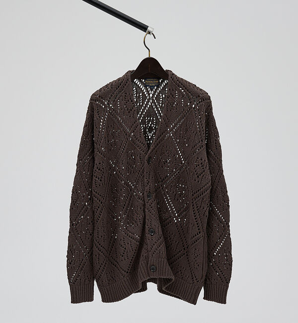 ABAHOUSE「【PENDLETON/ペンドルトン】Lace Stitch Cardigan/カ」|カーディガン|ブラウン