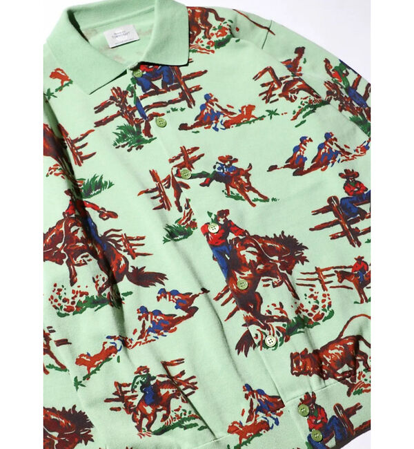 ABAHOUSE「【TOWNCRAFT 】PRINTED POLO CARDIGAN/ポロカーディ」|カーディガン|