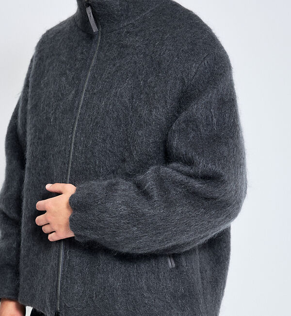 ABAHOUSE「ウール&times;モヘア シャギー スタンドカラーブルゾン」|ブルゾン・スタジャン|