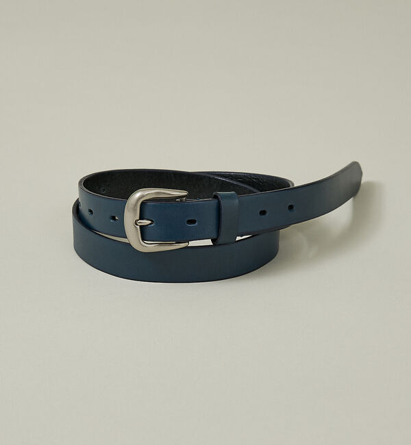ABAHOUSE「Genuine Aniline Leather Belt / ジェニュイン アニ」|ベルト|ネイビー