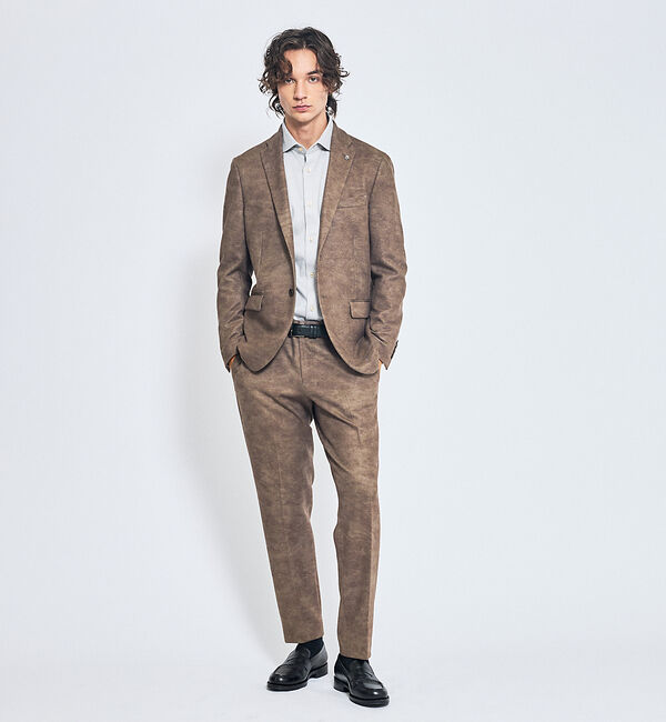 ABAHOUSE「【セットアップ対応】Down Fabric フェードスエード イージースラックス」|スラックス|