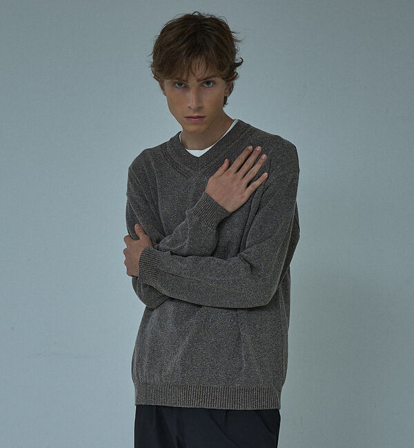 ABAHOUSE「WOOL MIX ブークレーＶネックニット」|ニット・セーター|