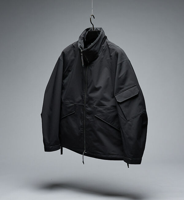 ABAHOUSE「TAIONライナー スタンドカラー　シェルジャケット / ショートブルゾン」|ブルゾン・スタジャン|ブラック