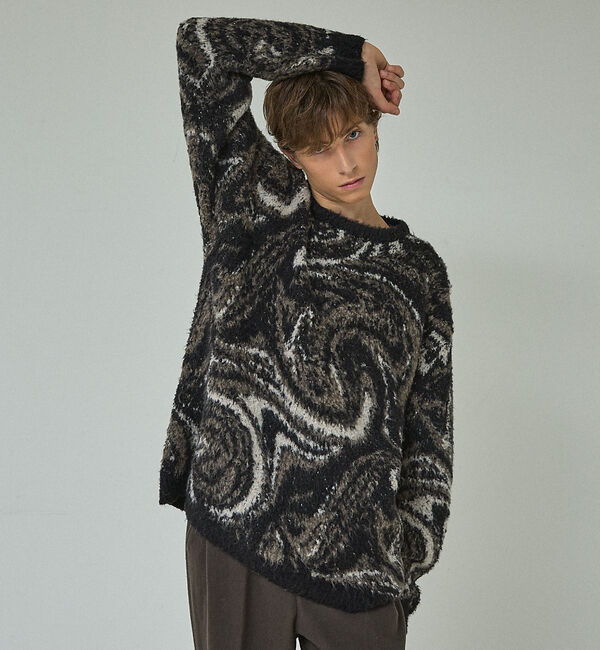 ABAHOUSE「ループシャギー マーブル グラデーションニット」|ニット・セーター|