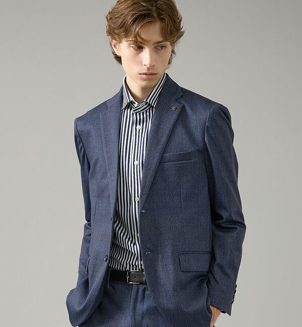 ABAHOUSE「【セットアップ対応】チェック柄 ライトポンチ ジャケット / FLEX JACK」|テーラードジャケット|