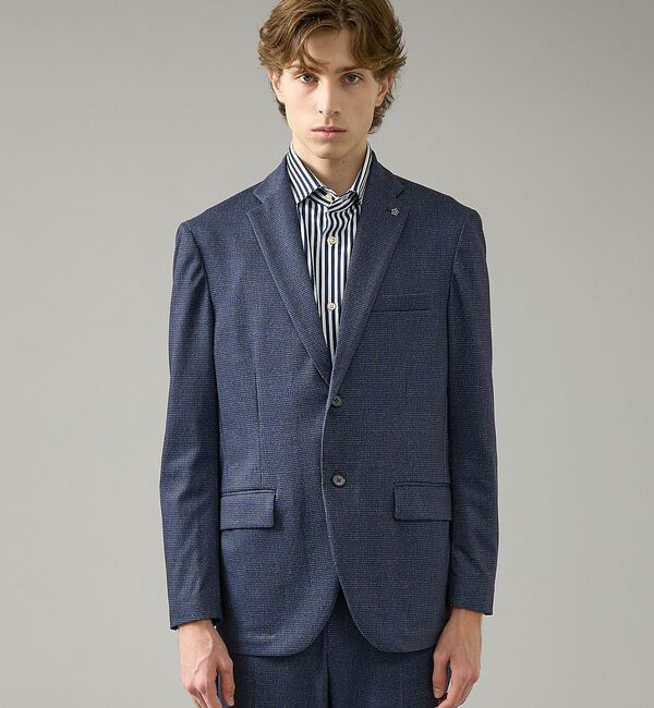 ABAHOUSE「【セットアップ対応】チェック柄 ライトポンチ ジャケット / FLEX JACK」|テーラードジャケット|