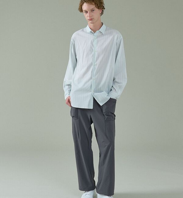 ABAHOUSE「エアリーストライプ オーバーサイズ レギュラーカラーシャツ」|シャツ・ブラウス|