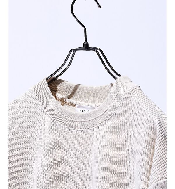 ABAHOUSE「クォーターゲージニット クルーネックスウェット / リラックスフィット」|スウェット・ジャージ|アイボリー