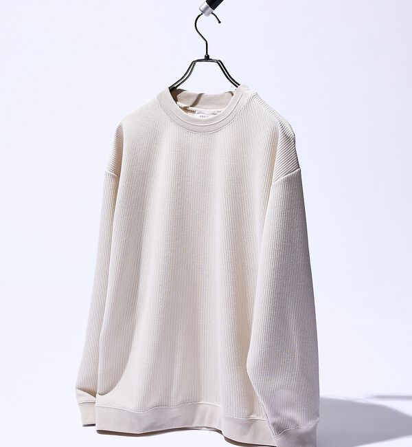 ABAHOUSE「クォーターゲージニット クルーネックスウェット / リラックスフィット」|スウェット・ジャージ|