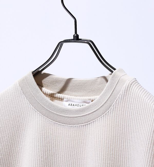 ABAHOUSE「クォーターゲージニット クルーネックスウェット / リラックスフィット」|スウェット・ジャージ|