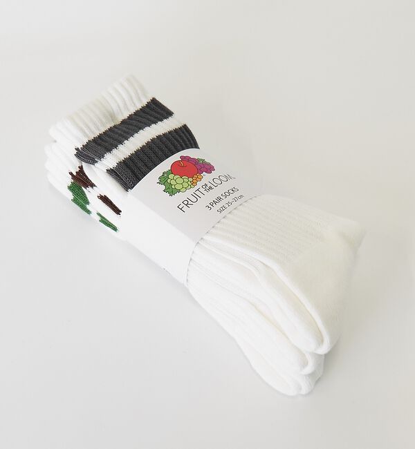 ABAHOUSE「【FRUIT OF THE LOOM/フルーツ・オブ・ザ・ルーム】 3P2ライン」|ソックス|