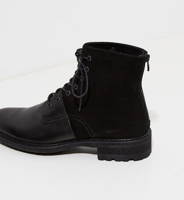 alfredoBANNISTER「【定番】ベロア切替 レースアップブーツ」|ショートブーツ|