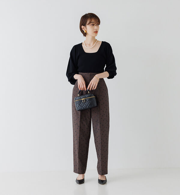 Rouge vif「パフスリーブスクエアネックニット」|ニット・セーター|